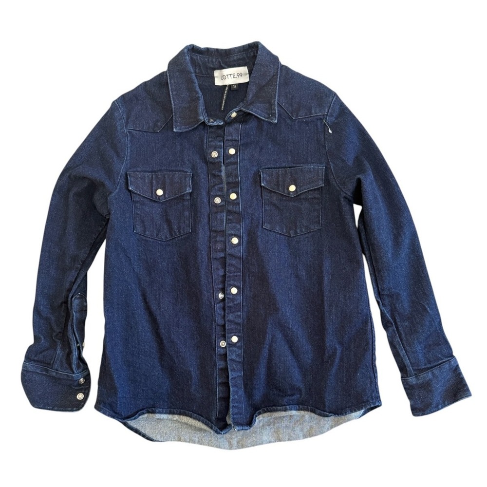 Lotte.99 Denim Shirt Womens Small Snap Button LA USA Made Stretch Western Yoke